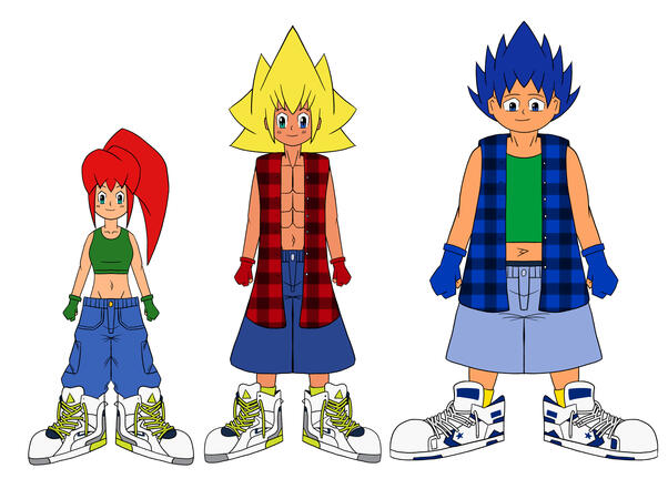 Shibuya Brawlers main cast - previous designs Shibuya Brawlers main cast - previous designs